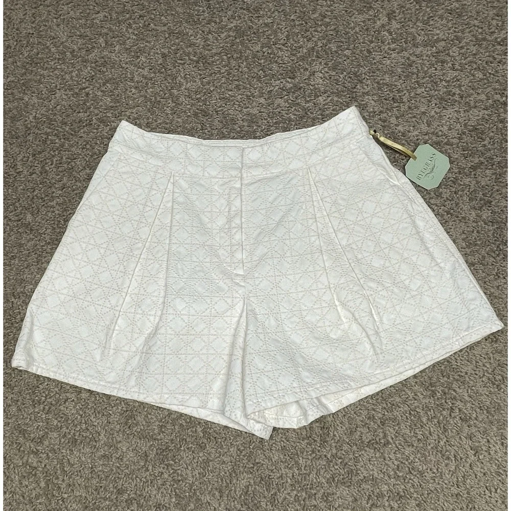 Ryegrass‎ Embroidered High Waisted Pleated Shorts 10 preppy coastal Resortwear
